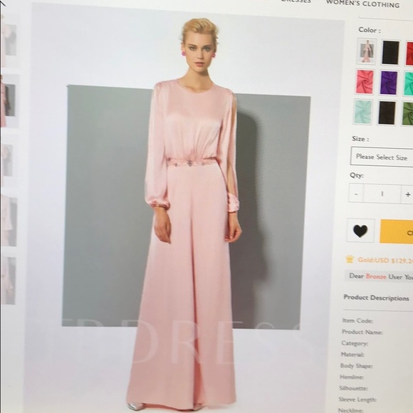 Dark navy long sleeve evening jumpsuit - Picture 1 of 2